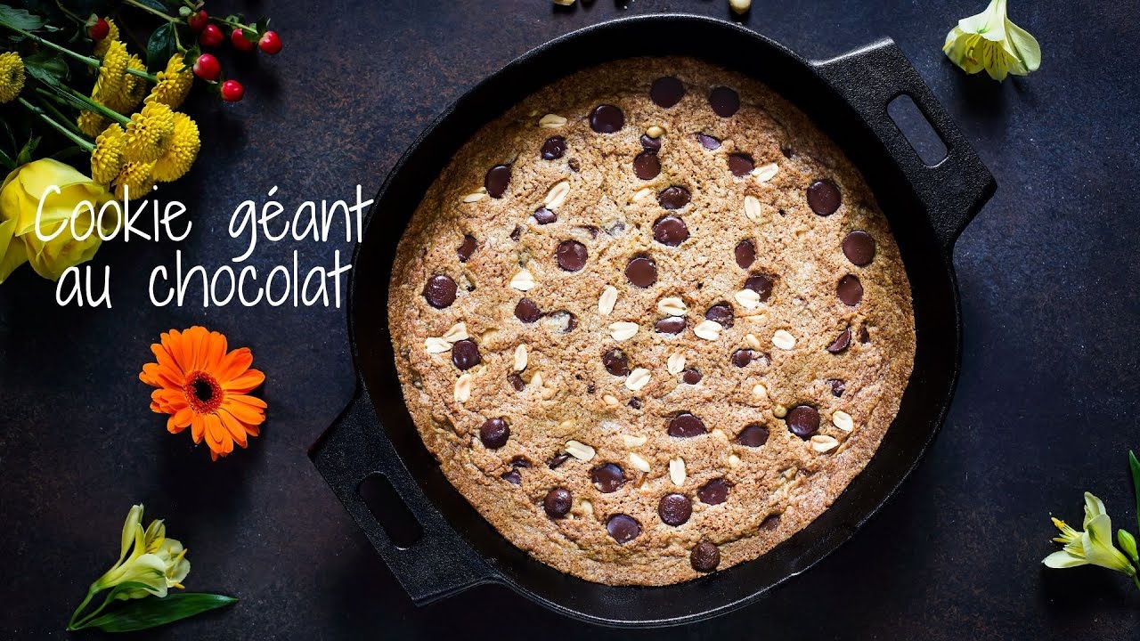 Cookie géant au chocolat, super facile, rapide et à tomber !