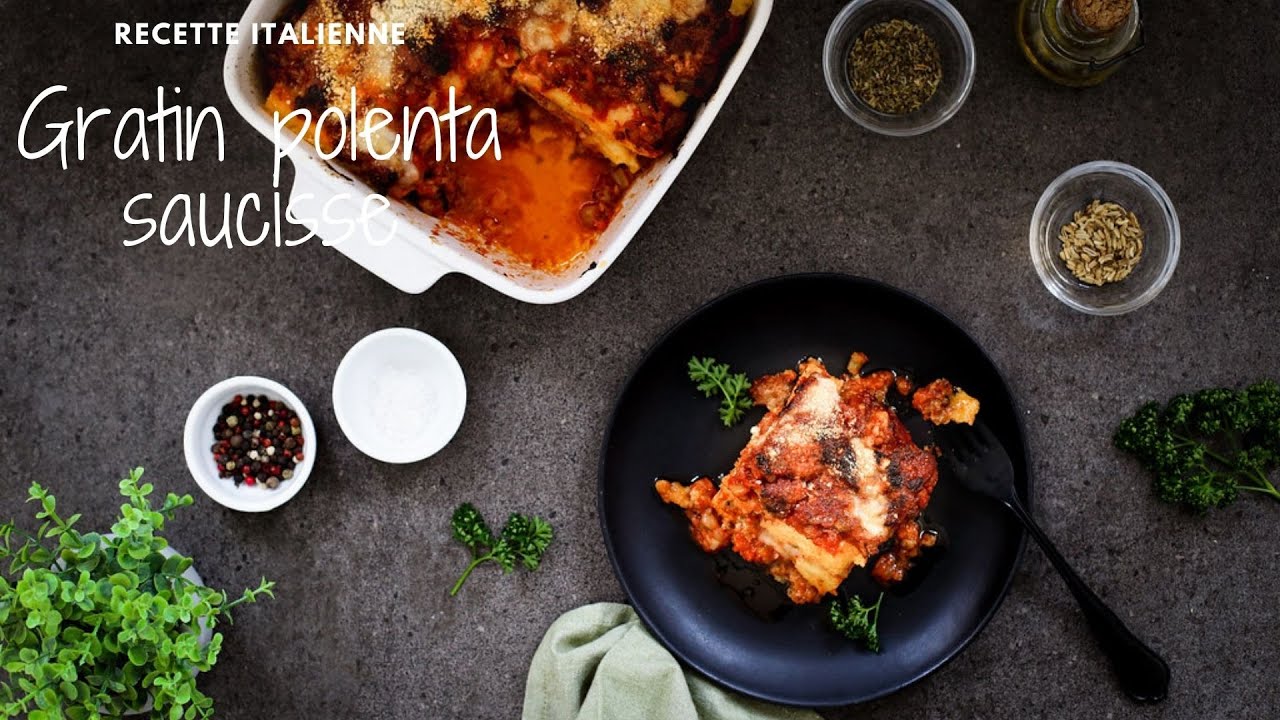 Gratin de polenta à la saucisse (polenta pasticciata)