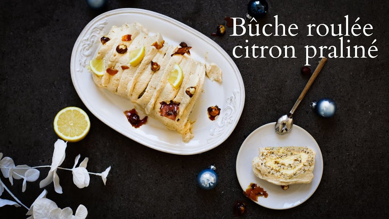 Bûche roulée citron praliné (super facile !)