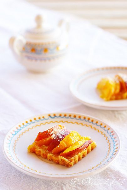 Tarte pêches coco, la tarte des vacances !