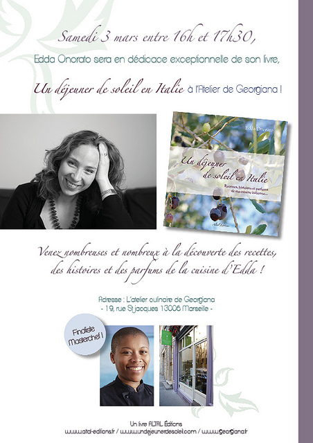 Dédicace de mon livre, le 3 mars, à l’Atelier de Georgiana à Marseille
