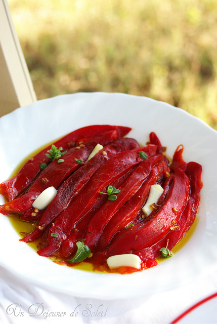 Saumon grillé enrobé d'épices & salade de tomate et de poivron rouge -  Trois fois par jour