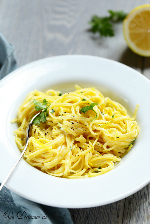 Tagliatelles sans gluten et sauce au citron