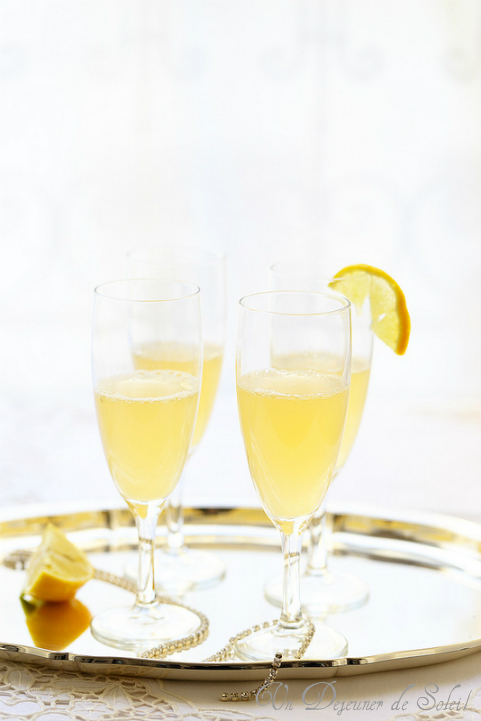 Cocktail champagne et citron bergamote