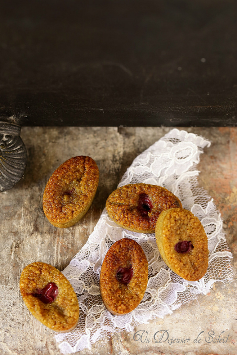 financiers pistache griottes recette sans gluten