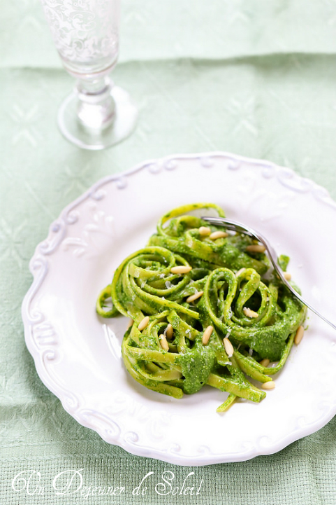 pates pesto herbes epinards