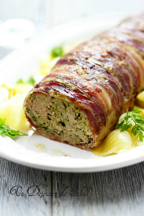 Polpettone (pain de viande) d'agneau aux herbes et pancetta