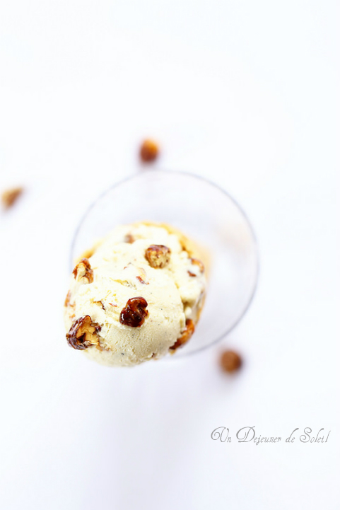 Glace vanille noix de pécan - Vanilla and caramelised pecan ice cream