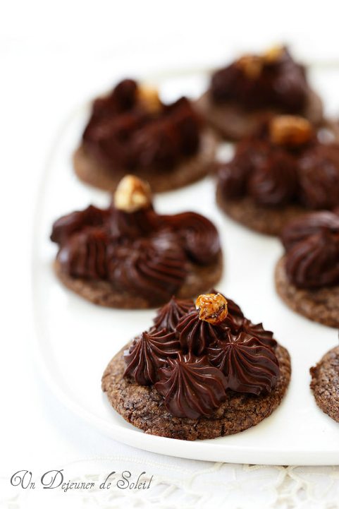 Tartelettes cookies tout chocolat - Chocolate tart with cookies