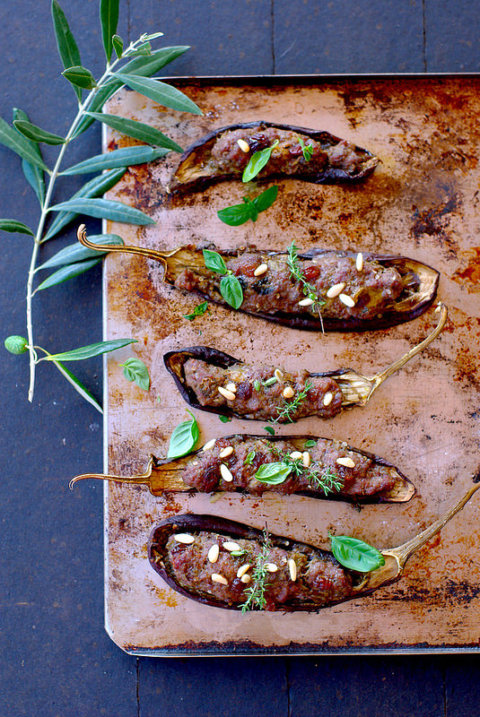 aubergines farcies viande recette italienne