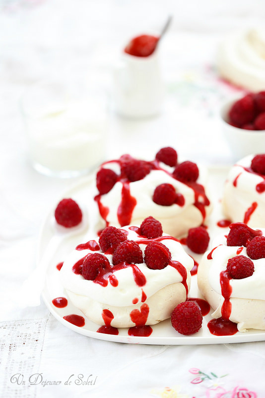 Pavlova aux framboises