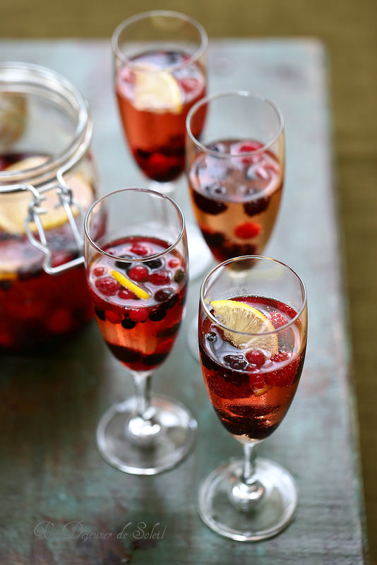 Cocktail champagne fruits rouges et sauternes