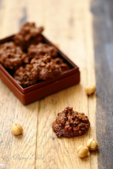biscuits croustillants noisettes chocolat