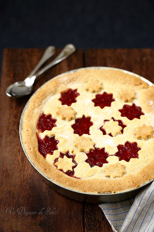 tourte rhubarbe fraises