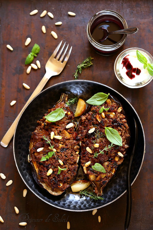 aubergines farcies de viande pignons recette facile