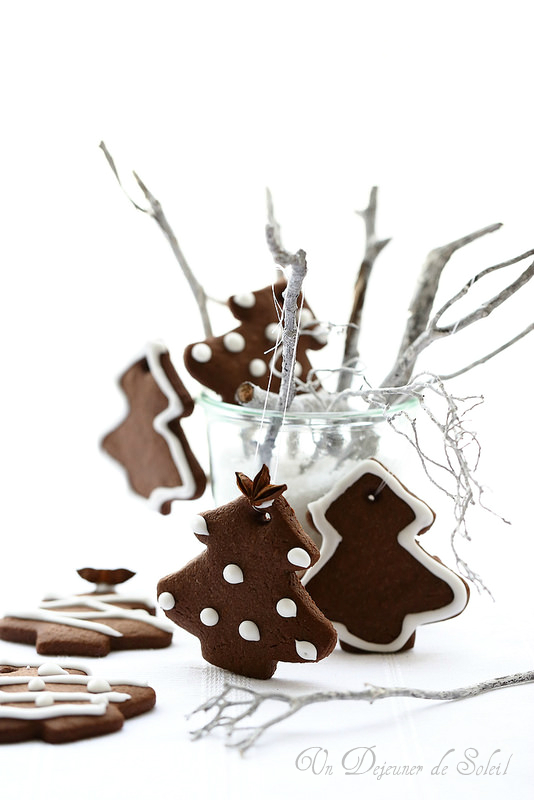 Biscuits au chocolat sapin de Noël