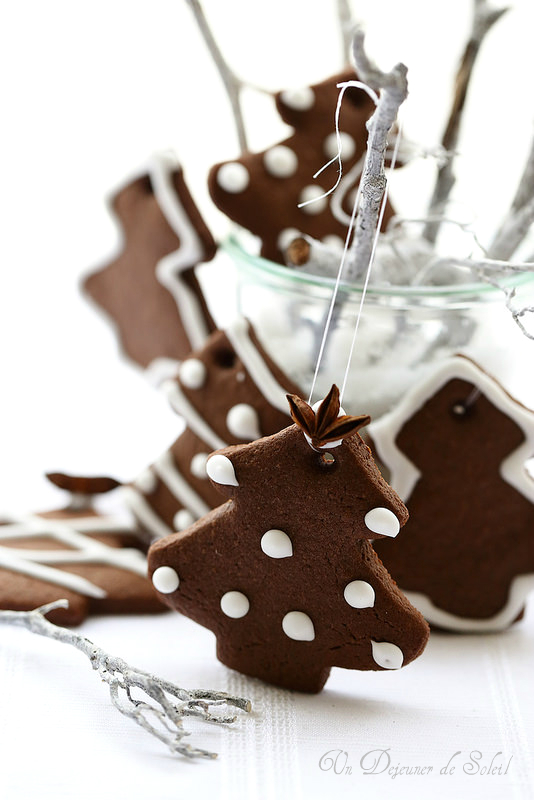 Biscuits sapin de Noël au chocolat