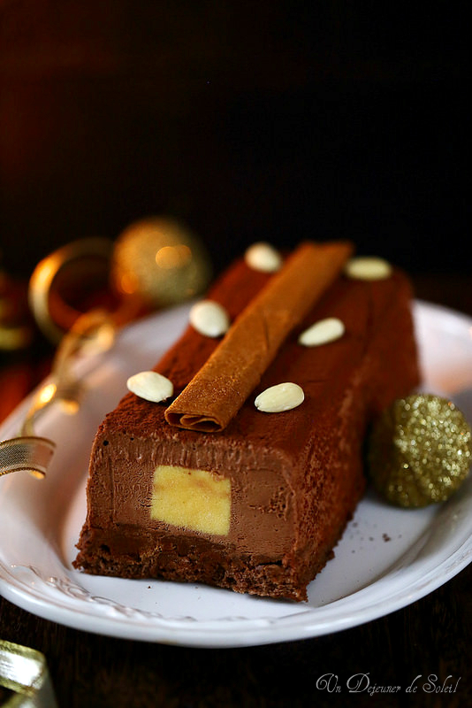 Recette - Bûche de Noël au chocolat et praliné en vidéo 