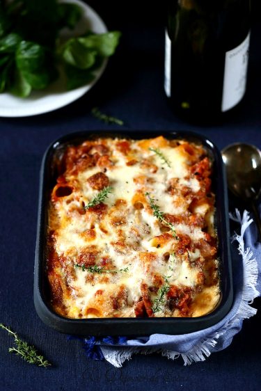 gratin pates saucisse champignon facon lasagnes