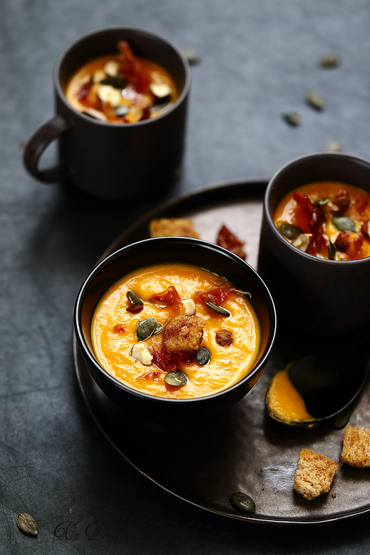 soupe courge butternut pancetta