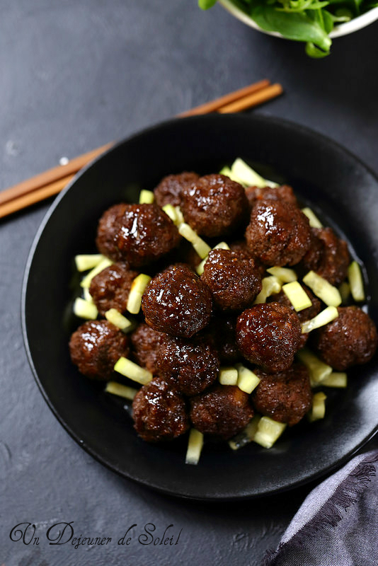 Boulettes De Viande A L Asiatique Cuites Au Four Un Dejeuner