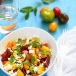 salade tomates peches feta