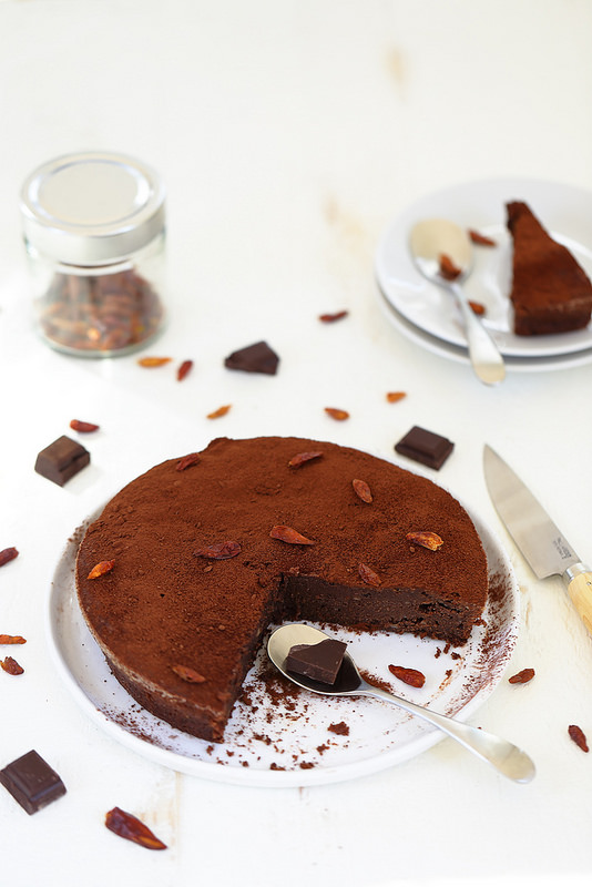 Fondant au chocolat, huile d'olive et piment (sans gluten) - Un déjeuner de  soleil