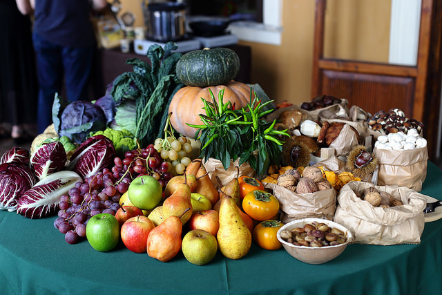 Table fruits et légumes d'automne