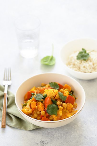 Curry végétarien au potimarron et pois chiches