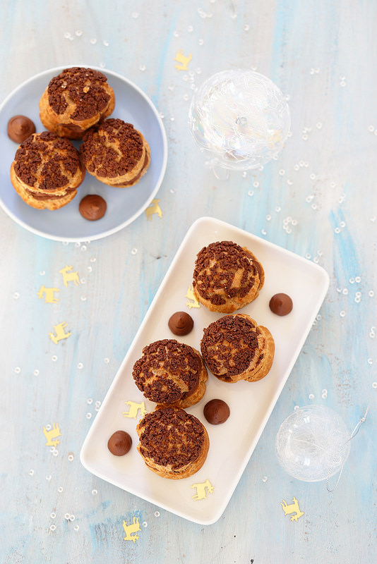 Choux craquelin ganache chocolat