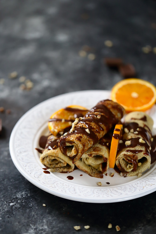 Crêpes à la pâte à tartiner maison chocolat noisettes