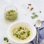 veloute chou fleur pesto olives