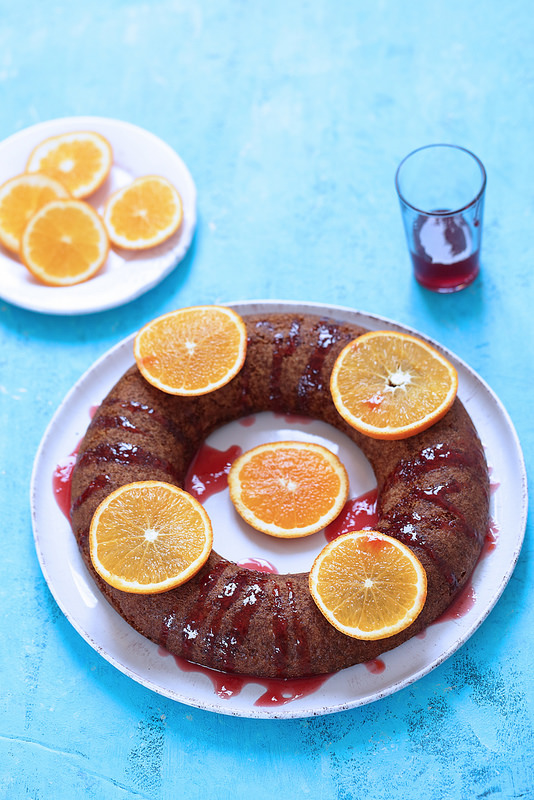 Gâteau grec à l'orange, semoule et huile olive