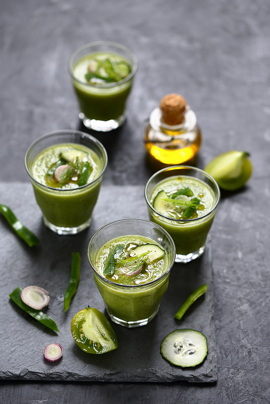 Gaspacho vert tomates poivrons