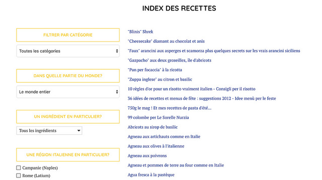 Améliorations blog index recettes un déjeuner de soleil