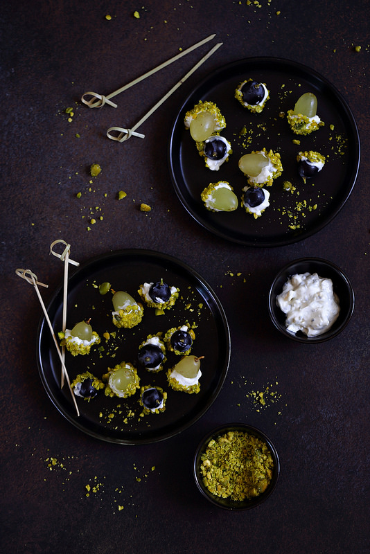 Billes raisin gorgonzola et pistaches pour apéritif