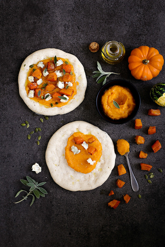 Pizza courge et gorgonzola facile