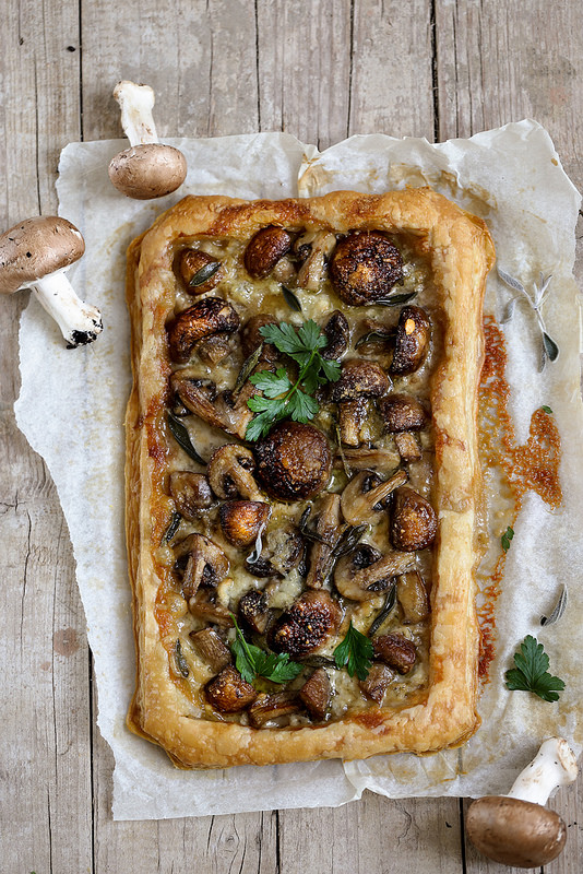 Tarte fine champignons recette facile et rapide