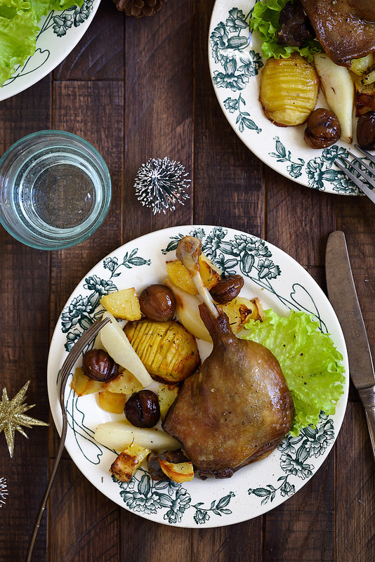 Cuisses De Canard Confites Pommes De Terre Et Marrons