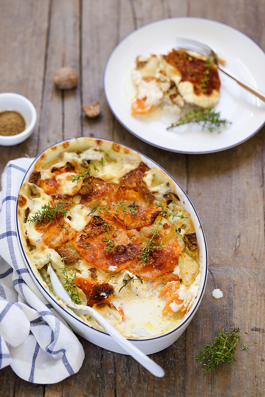 Recette gratin de pommes de terre et butternut