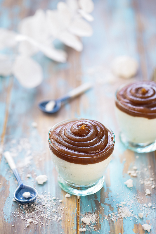 Vérine de panna cota a la vanille et sa mousse de marron