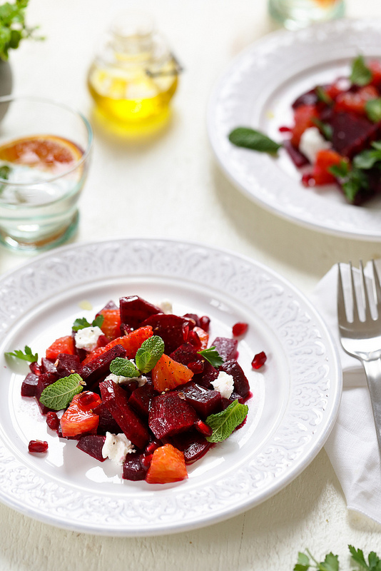 Salade betterave orange chèvre fraîche et légère