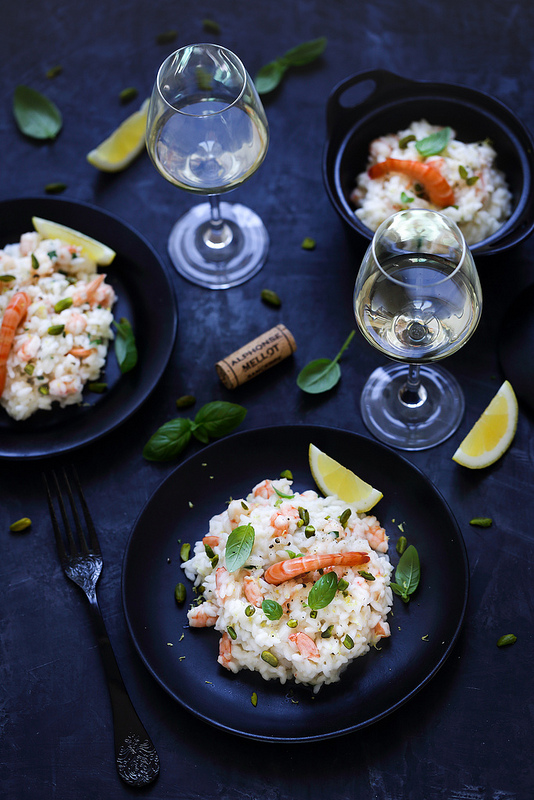 Recette facile risotto aux crevettes accordée avec un vin