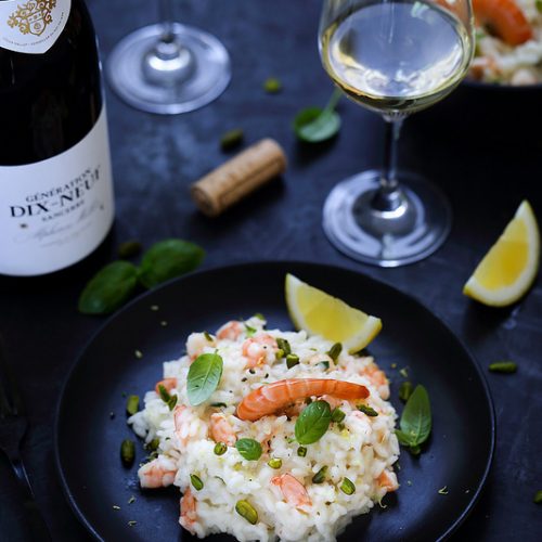 Recette de risotto aux crevettes en accord avec un vin