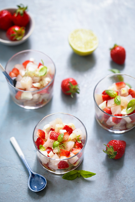 Tartare de cabillaud fraise et fenouil recette légère