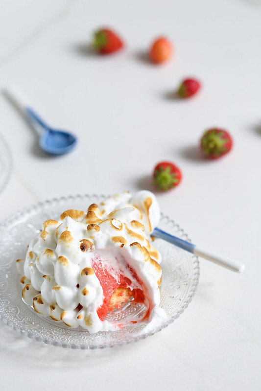 bombe alska sorbet fraise dessert glacé facile