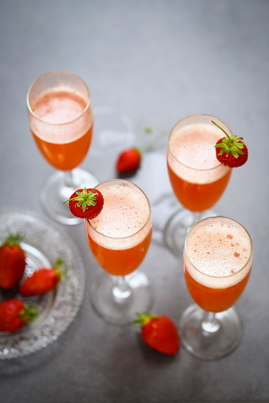 Rossini cocktail italien fraises prosecco