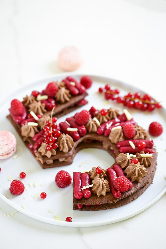 Gateau Chiffre Framboise Chocolat Recette Facile Un Dejeuner