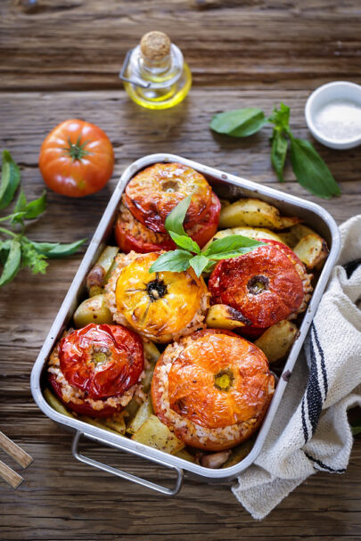 Tomates farcies au riz comme en Italie (végétarien)