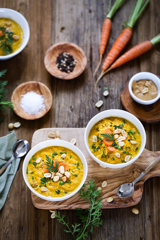 Soupe De Carottes Au Beurre De Cacahouetes Recette Vegan Un Dejeuner De Soleil